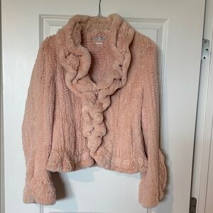 Vintage Lillie Rubin Rose Rabbit Fur Jacket Women
